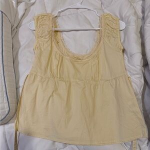 Brandy Melville Light Yellow Sleeveless Blouse